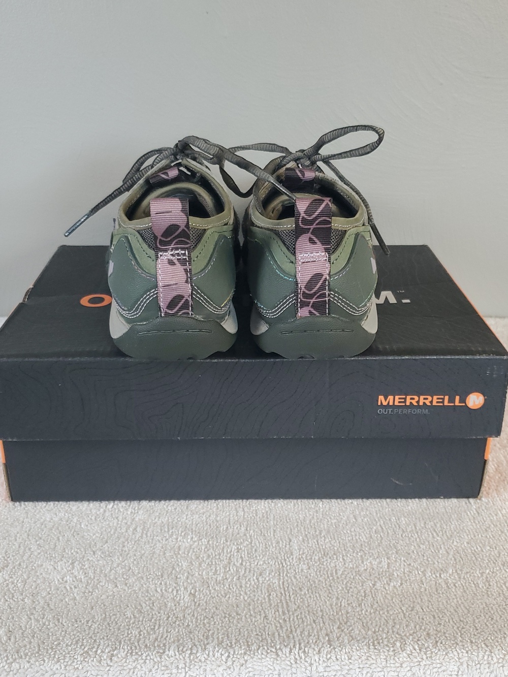 Womens MERRELL Mimosa Lace Dusty Olive Outdoor Sneakers. Size 7 - Picture 6 of 14
